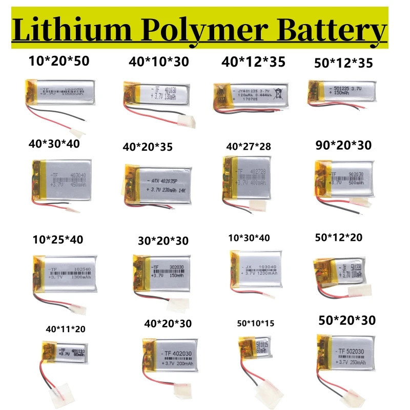 แบตเตอรี่ลิเธียมโพลิเมอร์ Li-ion 3.7V สําหรับ 102050 403040 502525 401120 102540 40272 103040 443441