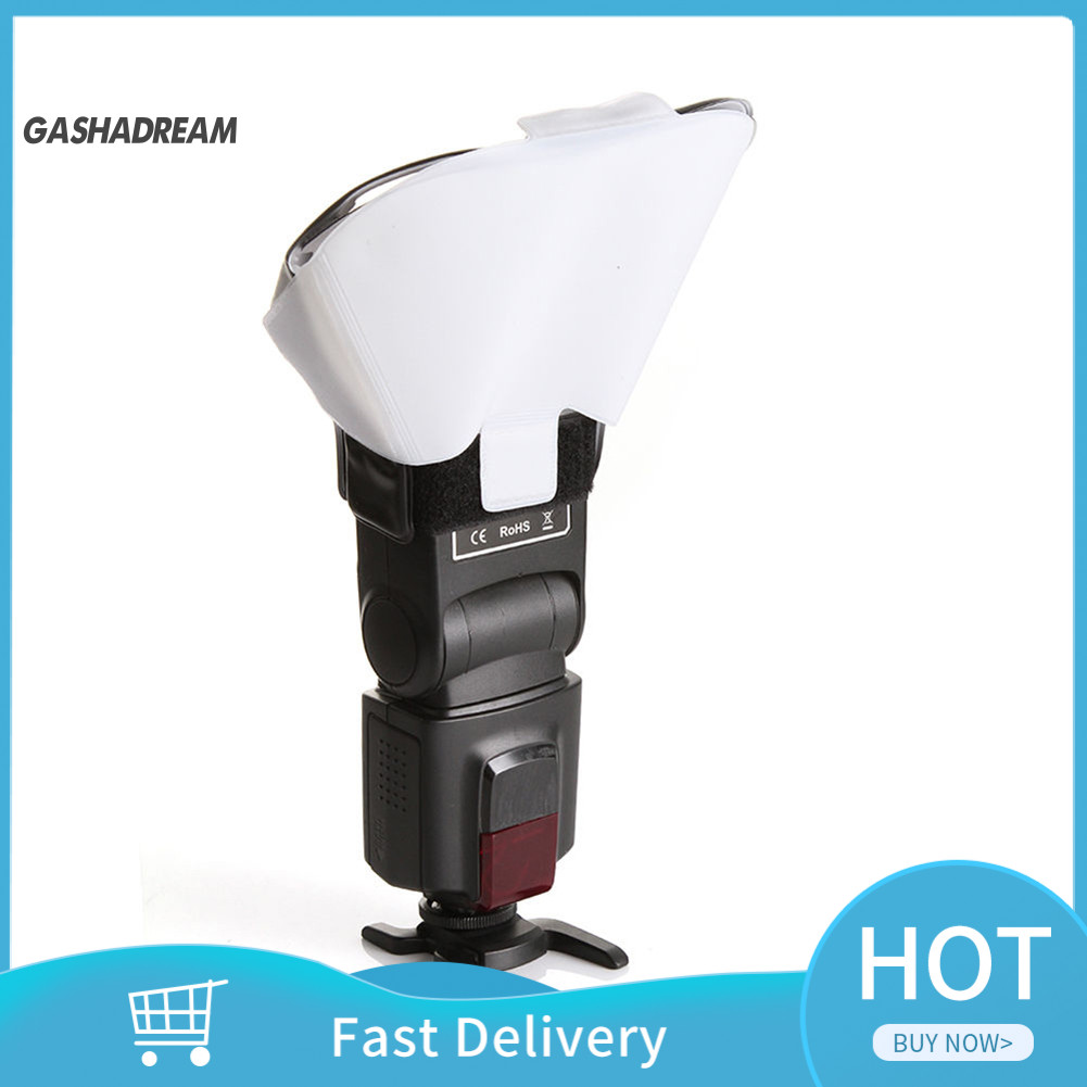 Universal Speedlight Flash Light Bounce Diffuser พร้อมการ์ดสะท้อนแสง 3 สี