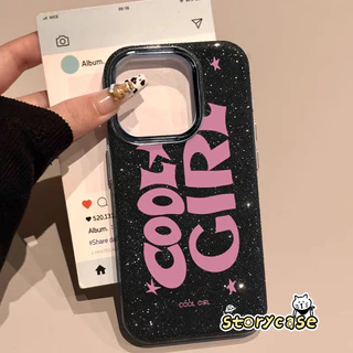 เหมาะสำหรับ OPPO Reno 16 14F 13F 15 15F 13 5 11 5F 16F 12 13F 12F 5z 6 6z 14 ลายตัวอักษร COOL GIRL กลิตเตอร์ เคสโทรศัพท์
