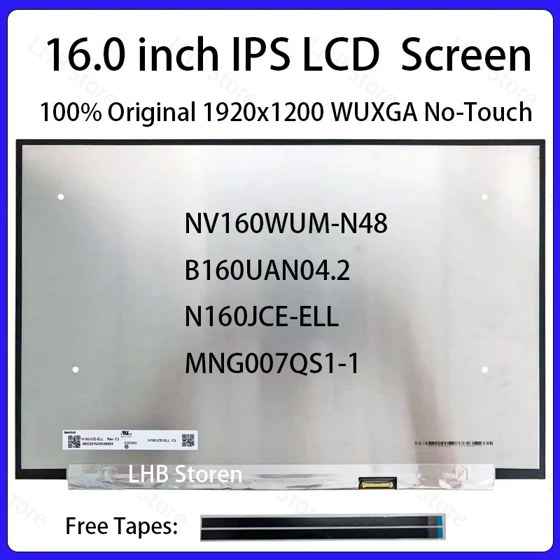 16 "หน้าจอ LCD NV160WUM-N48 N160JCE-ELL MNG007QS1-1 สําหรับ Lenovo IdeaPad Slim 5 16AHP10 16AKP10 16