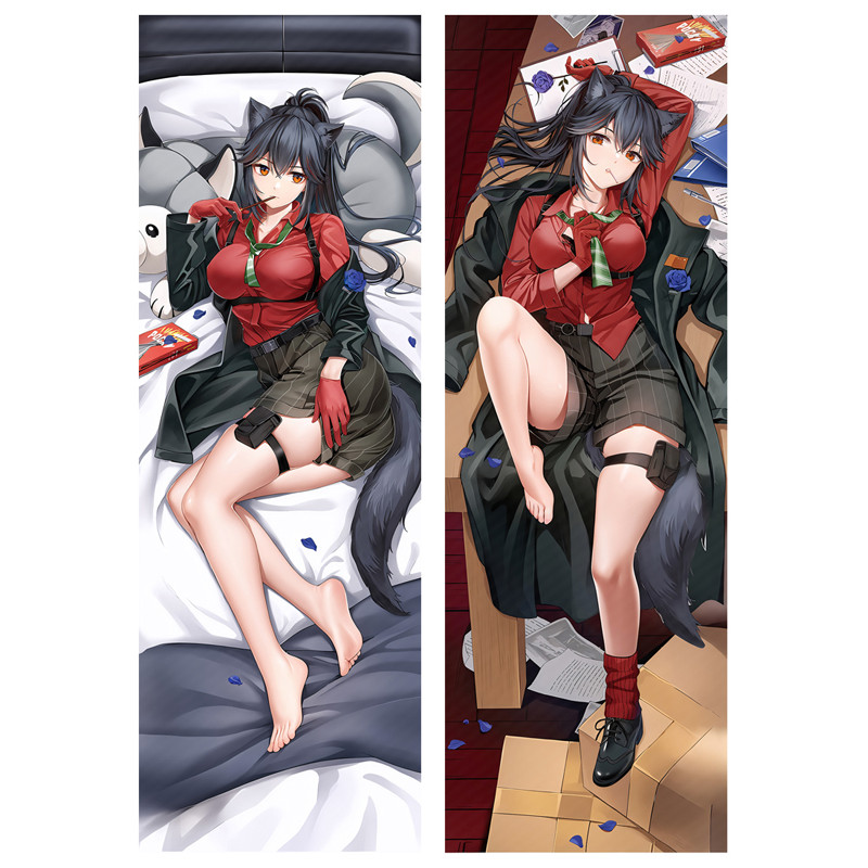 Arknights Texas Wolf Ears Girl Dakimakura ปลอกหมอนร่างกายล้างทําความสะอาดได้สองด้าน