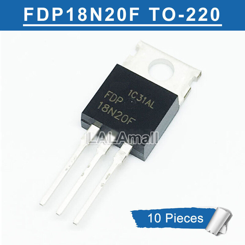 10pcs FDP18N20F TO-220 FDP 18N20F 18N20 TO220 18A/200V N-channel MOSFET ทรานซิสเตอร์ใหม่เดิม