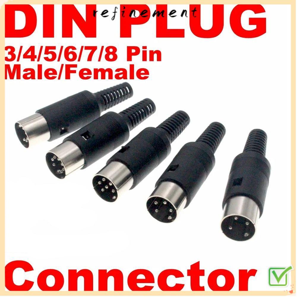 REFINEMENT DIN ชายหญิงปลั๊ก, Mount พร้อมที่จับพลาสติก 3pin 4pin 5pin 6pin 7pin 8 Pin Audio AV Connec