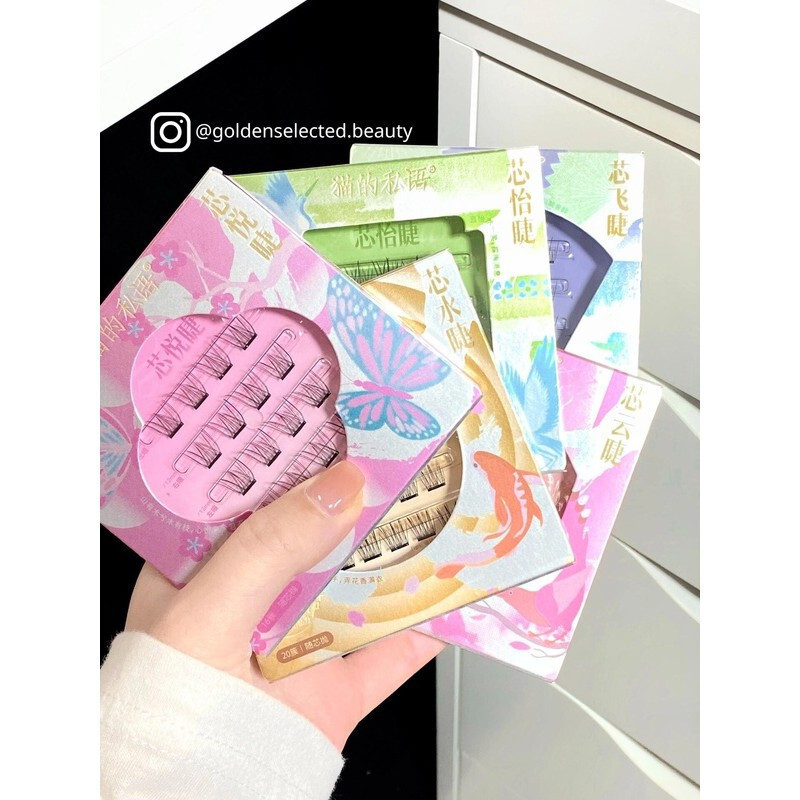 [5 กล่องชุด] Cats Whisper Core Series Ultra-Light 4D กาวฟรีขนตาปลอมเทศกาลเทพธิดาผลิตภัณฑ์ใหม่เปิดตัว