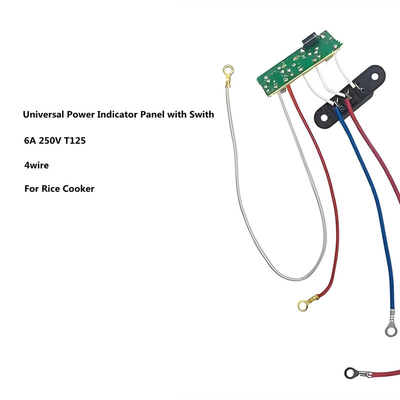 H 1PC 4 สายหม้อหุงข้าวไฟแสดงสถานะปุ่มสวิทช์ 6A 250V T125 ตัวบ่งชี้ PCB Board สําหรับคั้นน้ําผลไม้เคร