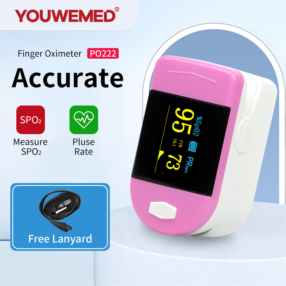 YOUWEMED ใหม่ Finger Pulse Oximeter Digital Pulse Oximeter Finger Blood Oxygen Saturation พร้อมกระเป