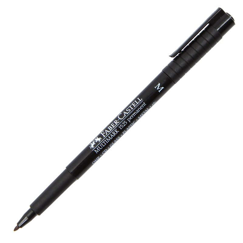 Faber-Castell ปากกาเขียนแผ่นใสลบไม่ได้ หมึกสีดำ ขนาด 0.6 มม. (F)