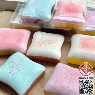 พร้อมส่ง สกุชชี่ ของเล่นบีบ Squishy ขนมปังเหนียวที่เพิ่มขึ้นช้า ไม่เหนียวติดมือ คลายเครียด