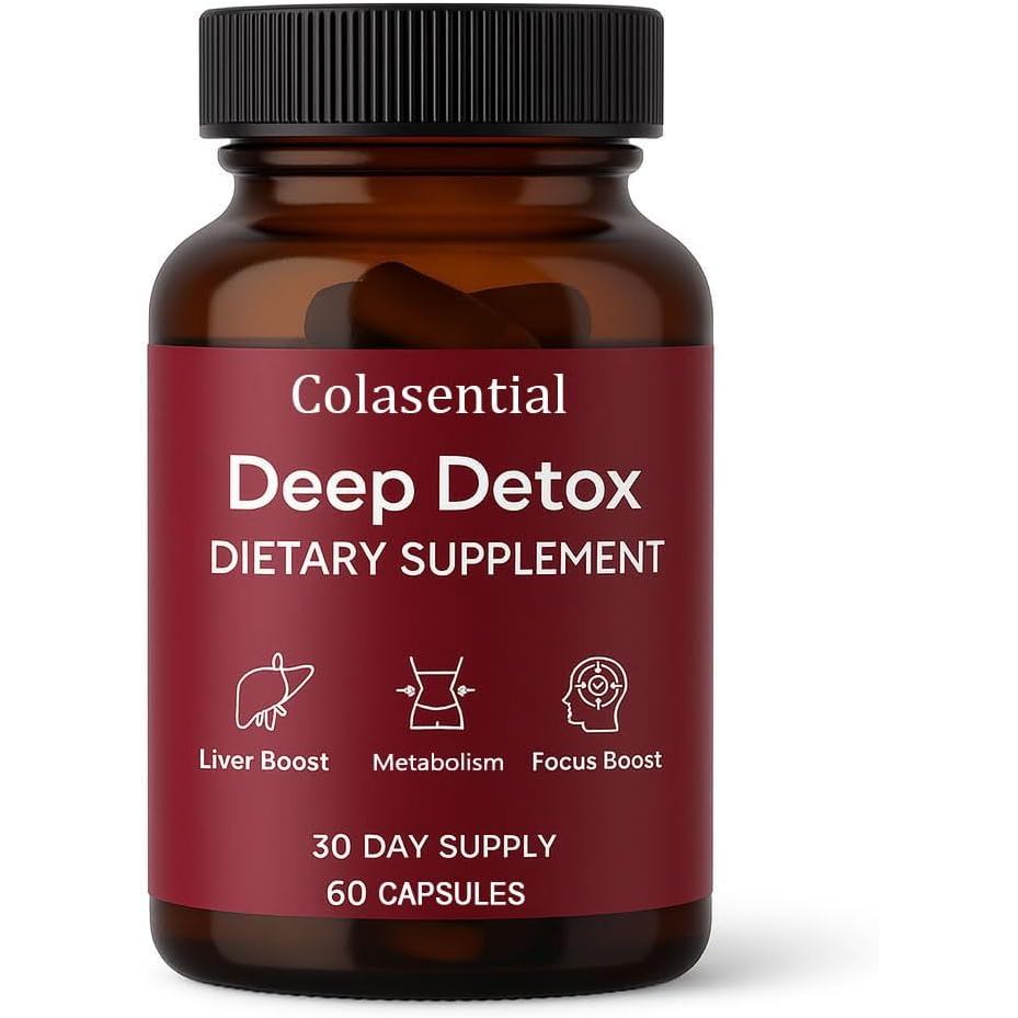 Colasential Max Liver Detox Capsules, Liver Cleanse Detox & Repair with Ginger Root, Hyssop Leaf, Su