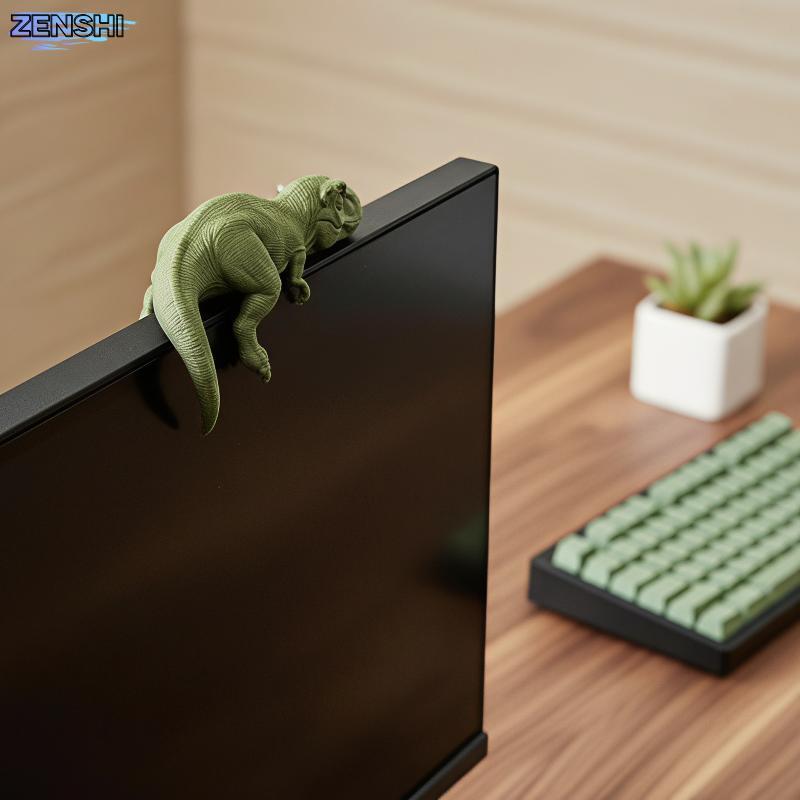 [Zen-t] Sleeping Tyrannosaurus Rex Monitor เครื่องประดับน่ารัก 3D พิมพ์ไดโนเสาร์ตกแต่งสําหรับ Home Study Desk Decor ไดโนเสาร์คนรักของขวัญวันเกิด