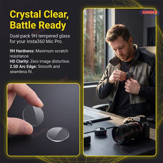 1-3 ชิ้นติดตั้งง่ายป้องกันหน้าจอสําหรับ Insta360 Mic Pro กระจกนิรภัยสําหรับ Insta360MicPro ฟิล์มป้องกันสําหรับ Insta 360 MicPro อุปกรณ์เสริม