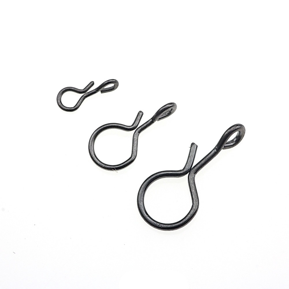 100pcs/lot Fly Fishing Snap Hooks Quick Change For Flies Hooks And Lures Carbon Steel Fishing Snaps Accessories S M L