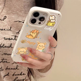 น่ารักการ์ตูนหมีเนยน่ารักTPUนุ่ม เคส IPhone 11 15 13 12 14 Pro Max 7Plus 8Plus 6s 6 7 8 Plus X XR XS MAX SE 2020