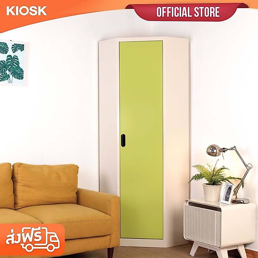 [จัดส่งพร้อมติดตั้งฟรี] KIOSK ตู้หนังสือเหล็กรุ่น MAXBOOK เข้ามุม(6เหลี่ยม) สูง 89 x 42.5 x 200 cm.