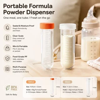 กระปุกแบ่งนมผง 100ML.50ML.กล่องใส่นมผงมีฝาปิด พกพาสะดวก