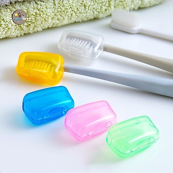 [สุ่มสี] 5 ชิ้น / เซต กล่องเก็บแปรงสีฟัน เดินทาง กลางแจ้ง สร้างสรรค์ / ฝาครอบหัวแปรงสีฟัน แบบพกพา /