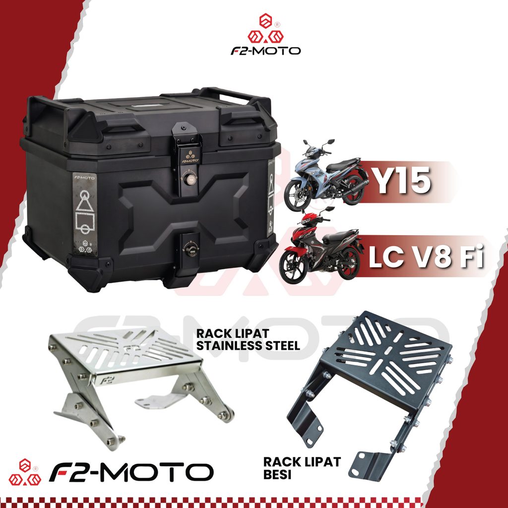 F2 Moto Y15/LC V8 RACK LIPAT + F2-Moto TOP BOX SET