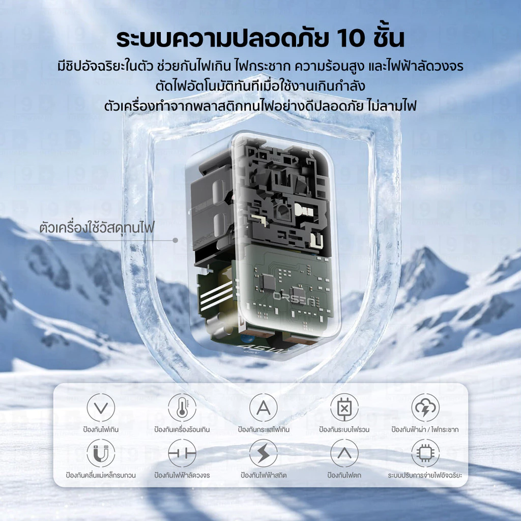 [ส่งไว] Orsen by Eloop C18 C48 หัวแปลงปลั๊กไฟ 25W 45W Universal Travel Adapter ชาร์จเร็ว Type C ปลั๊กแปลงต่างประเทศ thumbnail 7