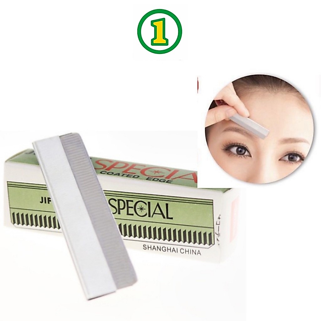 ใบมีดโกนขนคิ้ว ที่กันคิ้ว ที่โกนคิ้ว  1 กล่อง 10 ชิ้น