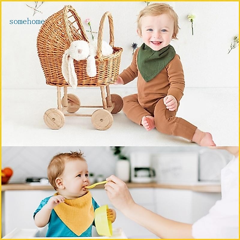 SOME Bib สําหรับทารกแรกเกิด ผ้ากันเปื้อนฟัน ผ้าฝ้าย Burp Cloth Triangle Bib สบาย