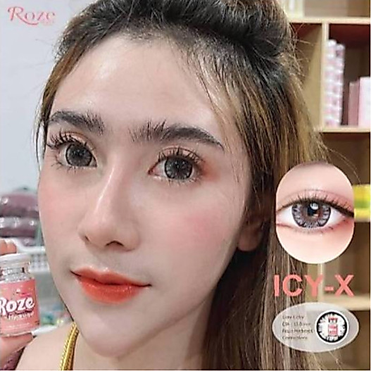 Roze icy-x grey 14.8 รุ่นเทาขอบตาวาวหวาน ขนาดตาโต ลายฮิต🤍