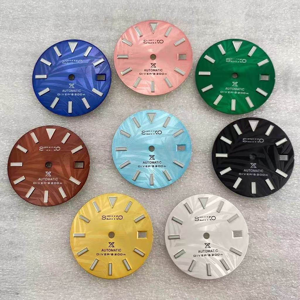 [Dial Accessories 5] NH35 Dial 007/009 Modified Dial 28.5mm Nail Leaf Green Luminous เหมาะสําหรับ NH