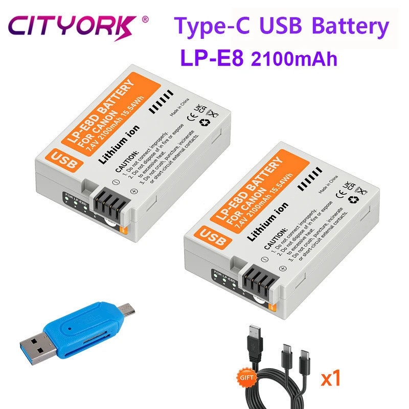 LP-E8 LP E8 LPE8 แบตเตอรี่ชาร์จ USB สําหรับ Canon EOS Rebel T3i T2i T4i T5i 600D 550D 650D 700D Kiss