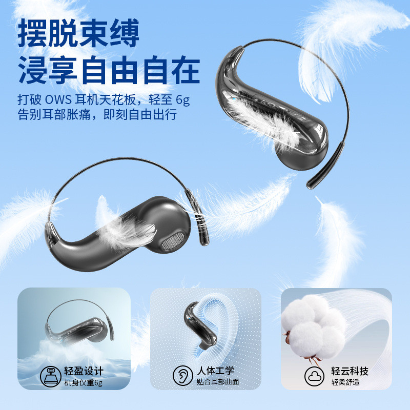 หูฟังแบบเปิดหน่วยความจํา ai Style yjk-q110 การแปลการระเบิดของหูลวดเหล็กแบบแขวน