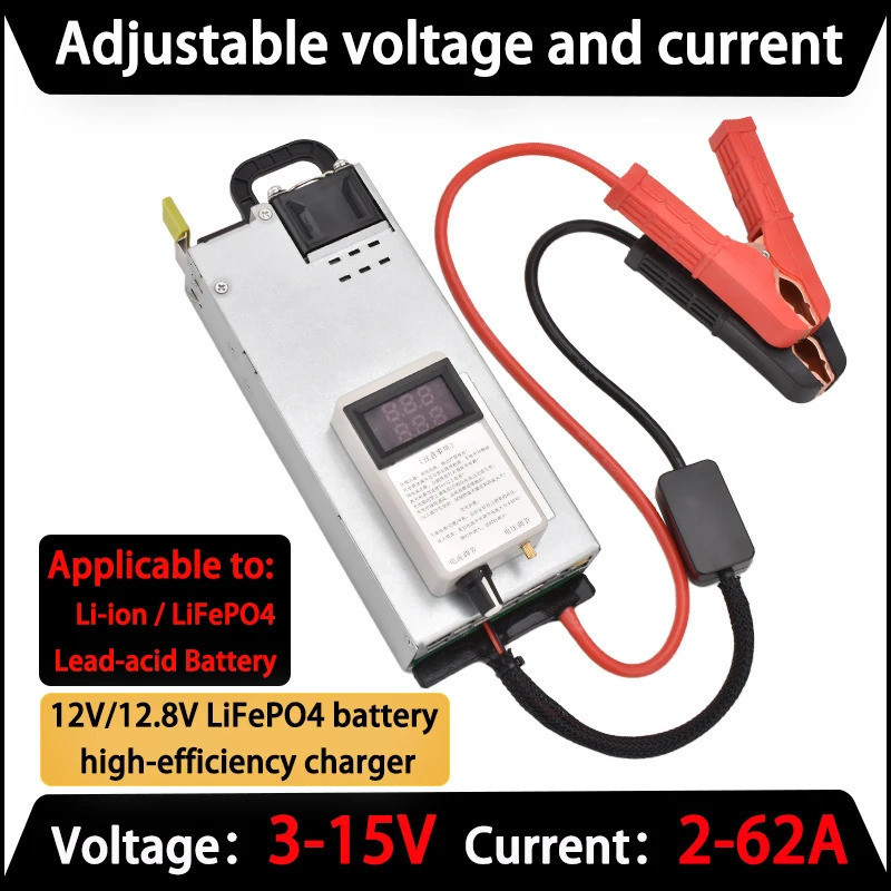 12V 20A 30A 40A 60A 62A ปรับสมาร์ท Lifepo4 4S 14.6V 60A แบตเตอรี่ Charger Fast Charger สําหรับ 12.6V