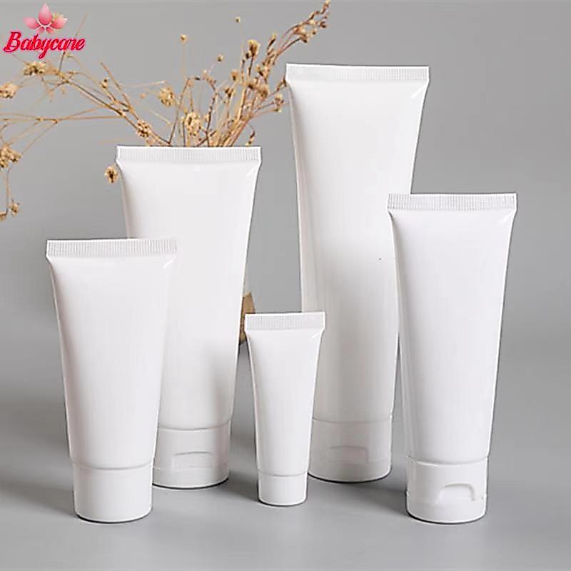 <BYCE-t> 10 ชิ้น 15/20/30/50/100ml สีขาว Flip Top ที่ว่างเปล่ารีฟิลโลชั่นบีบหลอด Leakproof Travel สําหรับครีมทามือ Skincare โลชั่น DIY