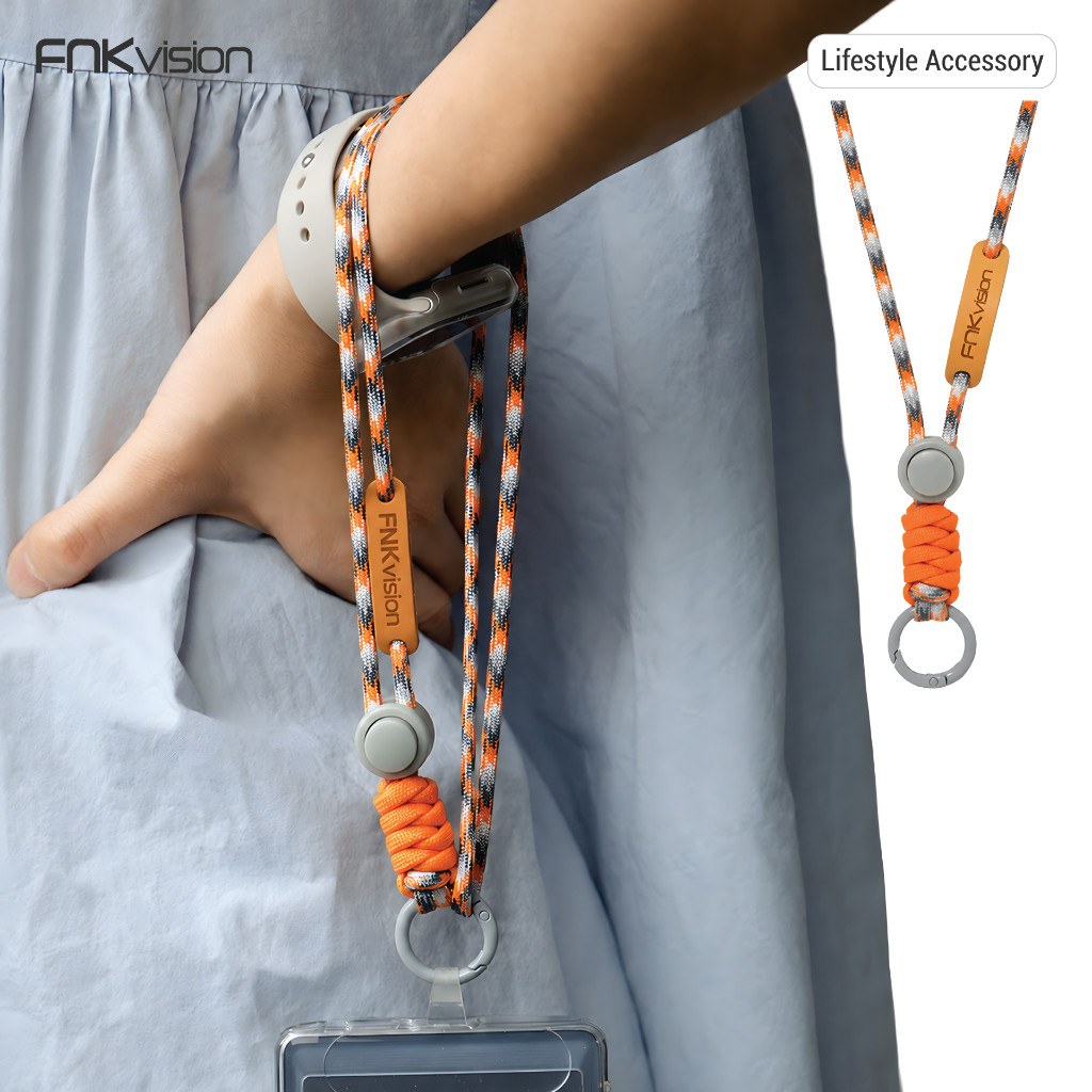 FNKvision สายคล้องข้อมือปรับความยาว เชือกพาราคอร์ดถัก สายกันหาย สำหรับมือถือ บัตรพนักงาน พวงกุญแจ มีหลายสีให้เลือก