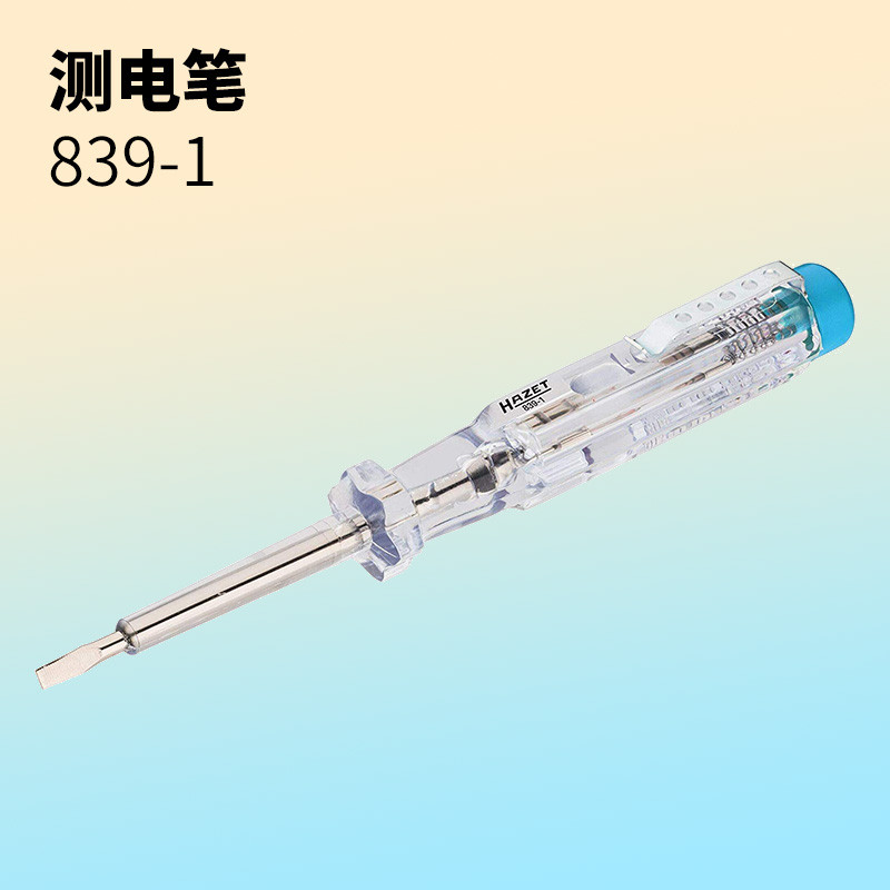 เยอรมนี HAZET HAZET 220V ปากกาทดสอบปากกาทดสอบช่างไฟฟ้าไขควงทดสอบ 839-1