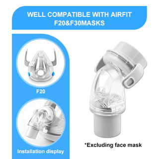 Full Face CPAP หน้ากากซิลิโคนจมูกนุ่ม CPAP หน้ากากเปลี่ยนชุดสําหรับ F20 พร้อมหมวกข้อศอก/หมุนและ CPAP หน้ากาก Liners