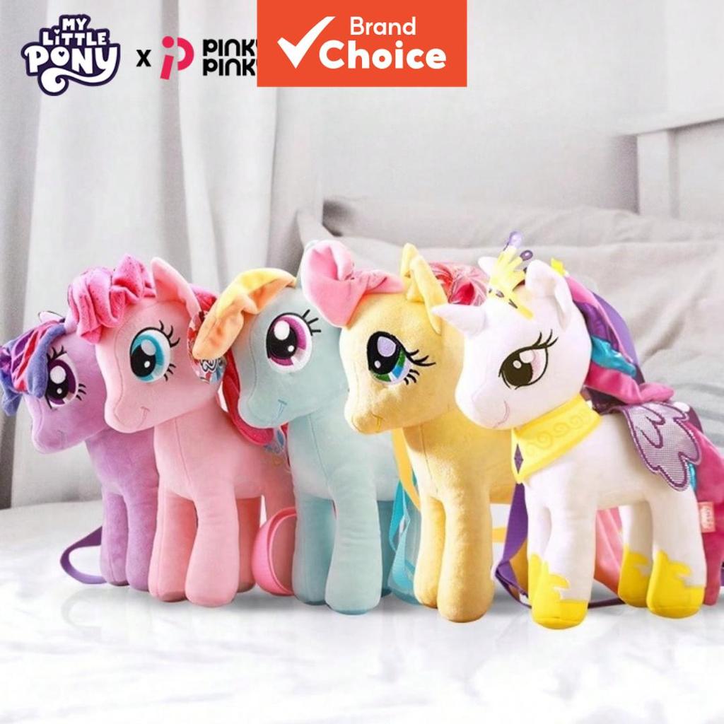 MY LITTLE PONY Pinkie Pie Plush Crossbody Bag Rainbow Dash Zipper กระเป๋าถือตุ๊กตาน่ารักสําหรับผู้หญ