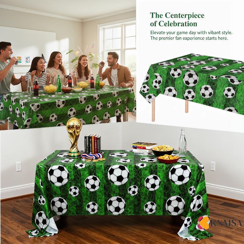 KNMSA] Green Football Field Studio Themed Disposable Tablecloth Party Supplies ns Originalnnคอเต่าmk