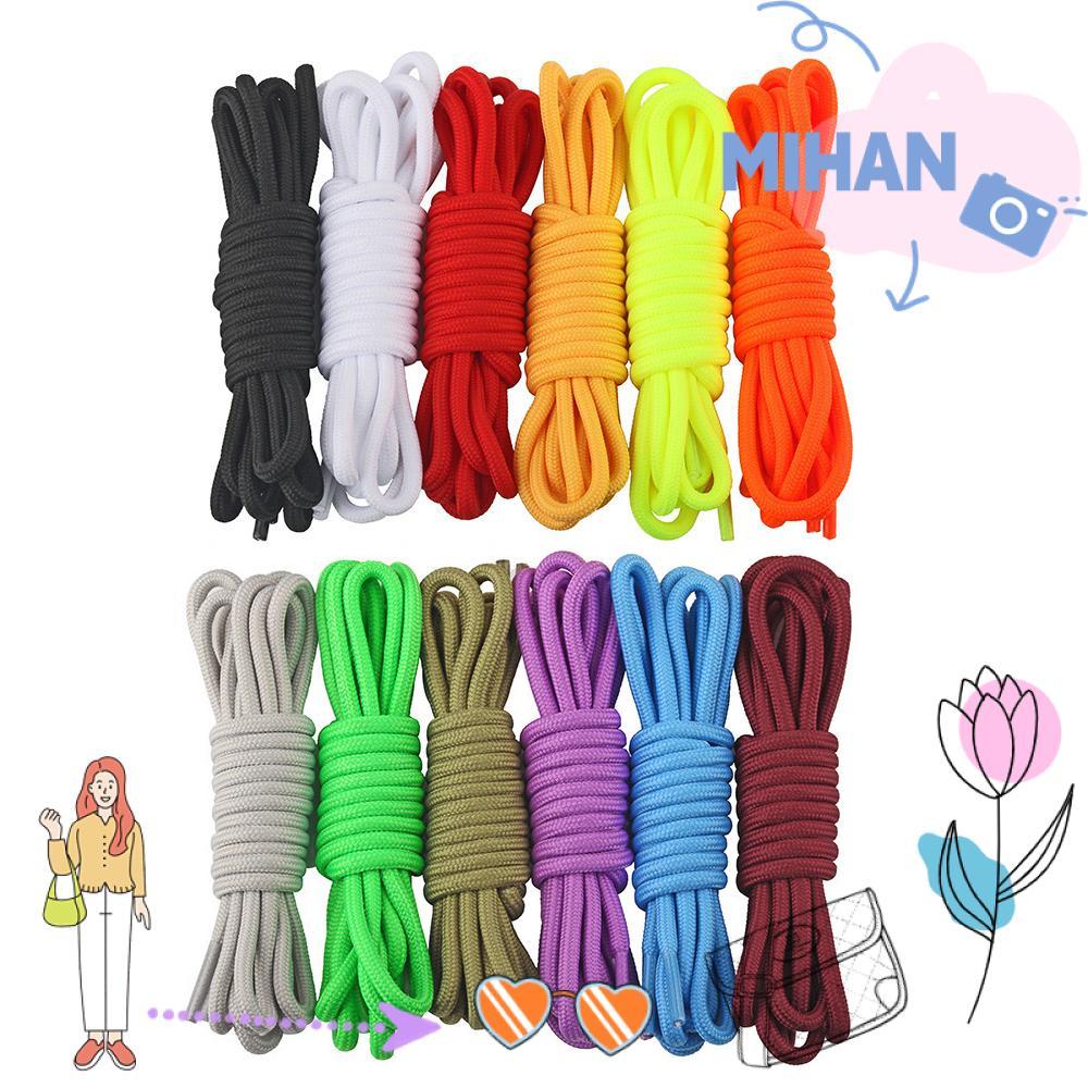 MIHAN 1 คู่รอบรองเท้า Laces, 120 ซม.140 ซม.คลาสสิก Boot Laces, Strong 4 MM โพลีเอสเตอร์ Fibre Trainers Shoelaces รองเท้าเดินป่า