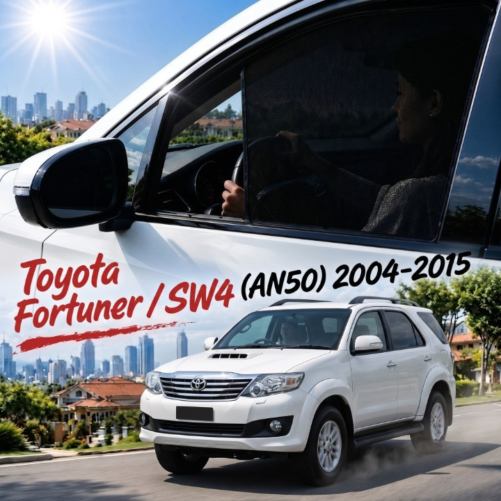 ม่านบังแดดแม่เหล็กสําหรับ 2004–2015 Toyota Fortuner SW4 (AN50) ฉนวนกันความร้อน ติดตั้งง่าย