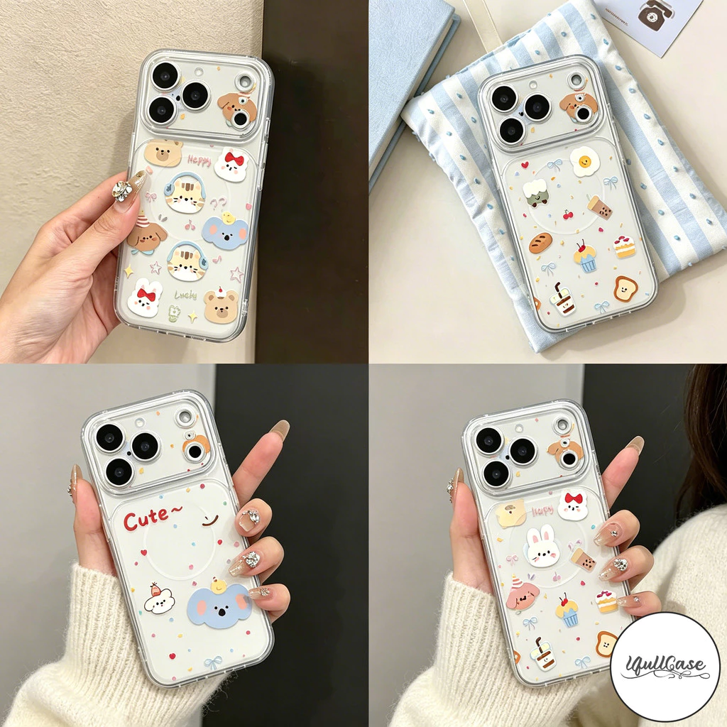 เหมาะสำหรับ IPhone 15 16 17 air 14 13 12 11 Pro Max 17 Pro 15 16 14 Plus เคสคอนนิ่ง ลายการ์ตูนน่ารัก สไตล์ฮิตกันกระแทก