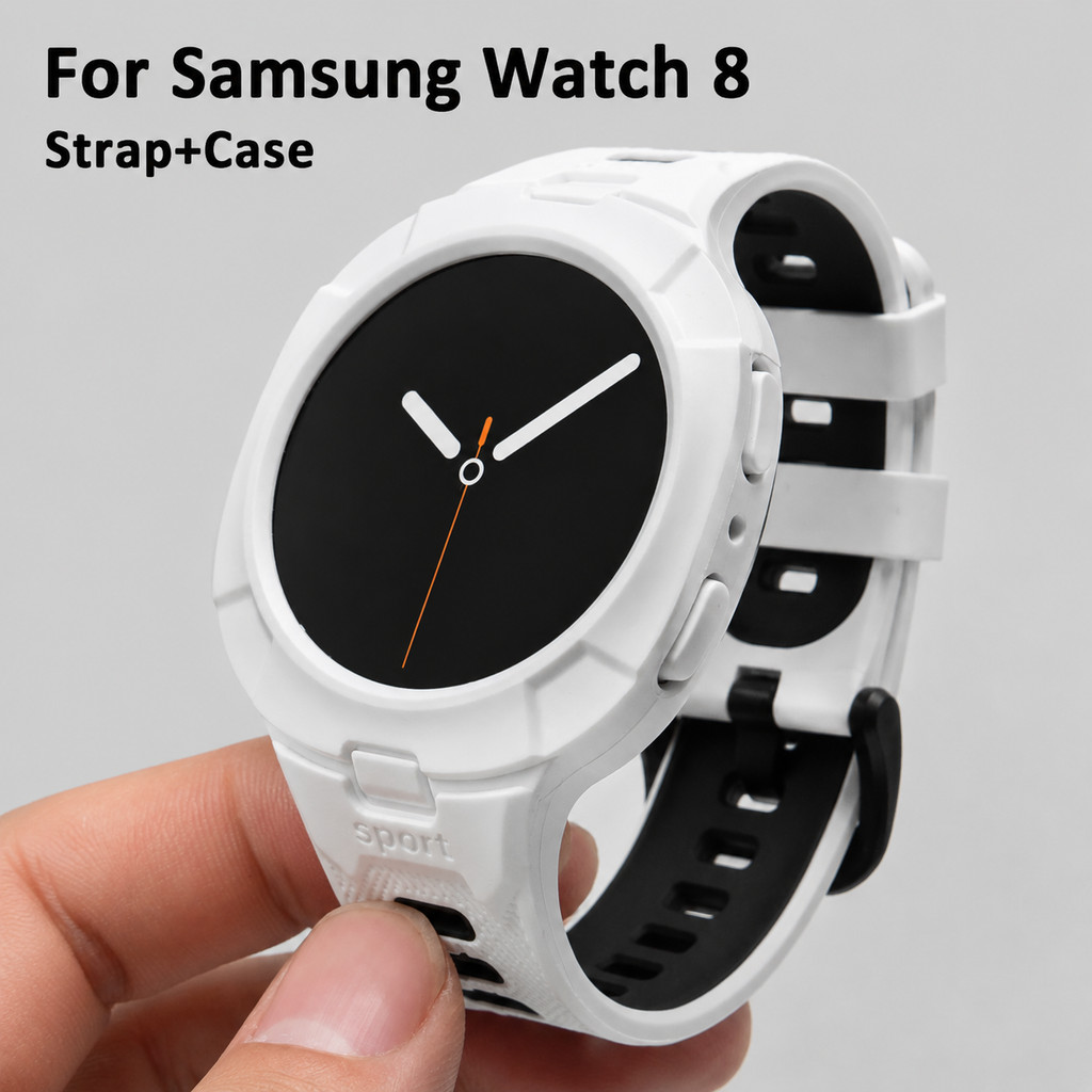 เคส 2-in-1 & สายซิลิโคนสําหรับ Samsung Galaxy Watch 8 (44/40mm) & Watch 8 Classic 46mm – Sport Bumpe