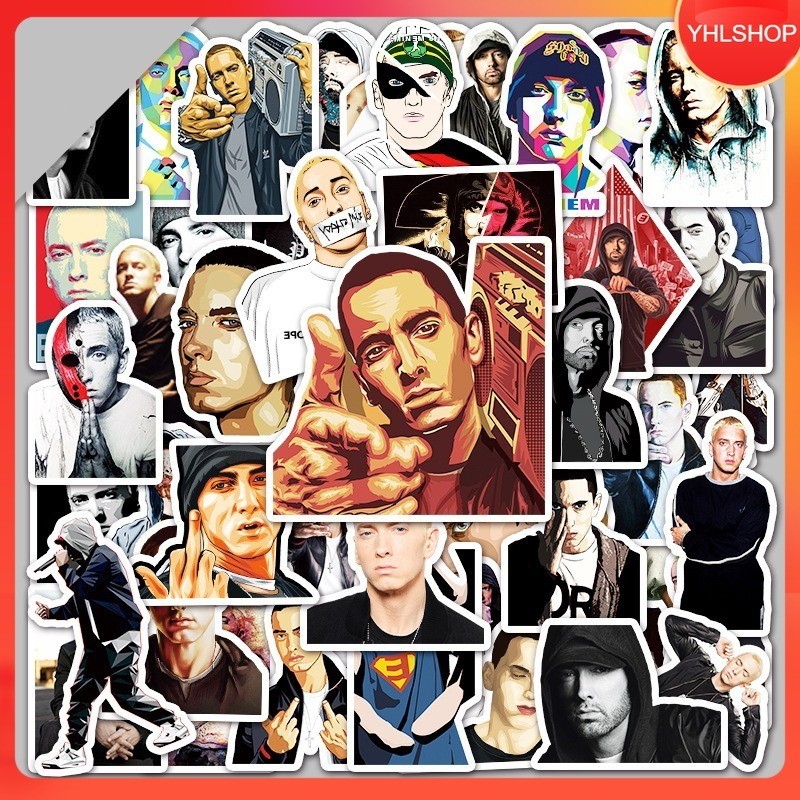 🍁🍁พร้อมส่ง 50แบบ นักร้อง เอ็มมิเน็ม แร็ปเปอร์  Rapper Eminem Singer Star Sticker