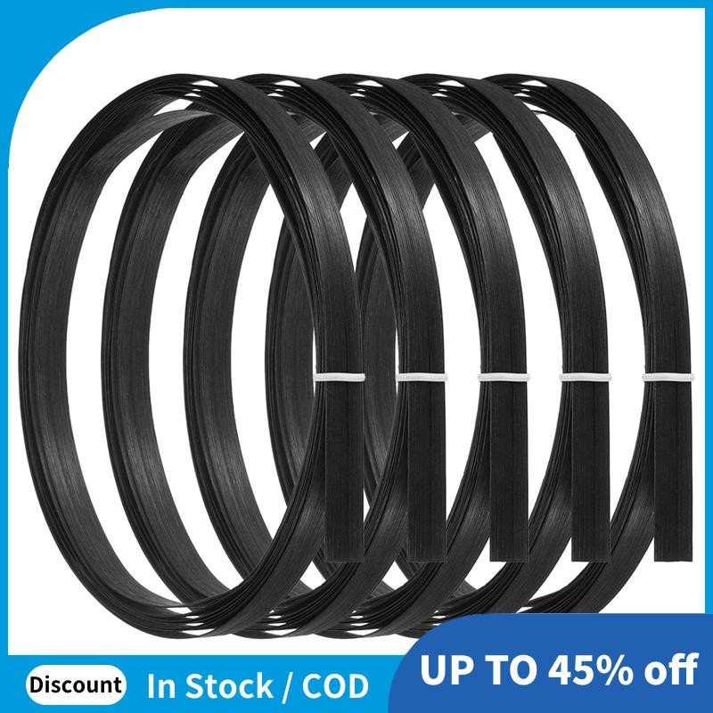 แถบไม้ไผ่สําหรับทอ 7/16In X 10 Ft,5 แพ็คบางแบนหวาย Cane สําหรับทําตะกร้า DIY หัตถกรรม, สีดํา
