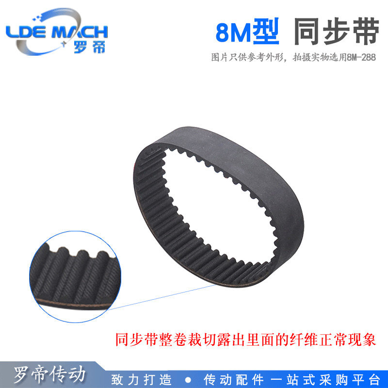 8M Black Rubber Synchronization Band HTD8M 504/512/520/528 Segment: 8.00MM