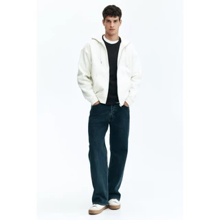 H&M(เอชแอนด์เอ็ม) ฮู้ดดี้แบบหลวม สวมใส่สบาย ซิปด้านหน้า Men Loose Fit Zip-through hoodie 1308010_1