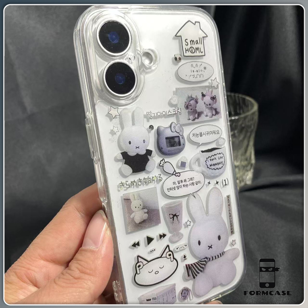 โปร่งใส ขายดีบนเว็บไซต์เกาหลี มิฟฟี for iPhone เคสไอโฟน 11 12 13 14 15 16 PLUS PRO MAX X XS MAX XR 7/8PLUS แอปเปิ้ลโทรศั
