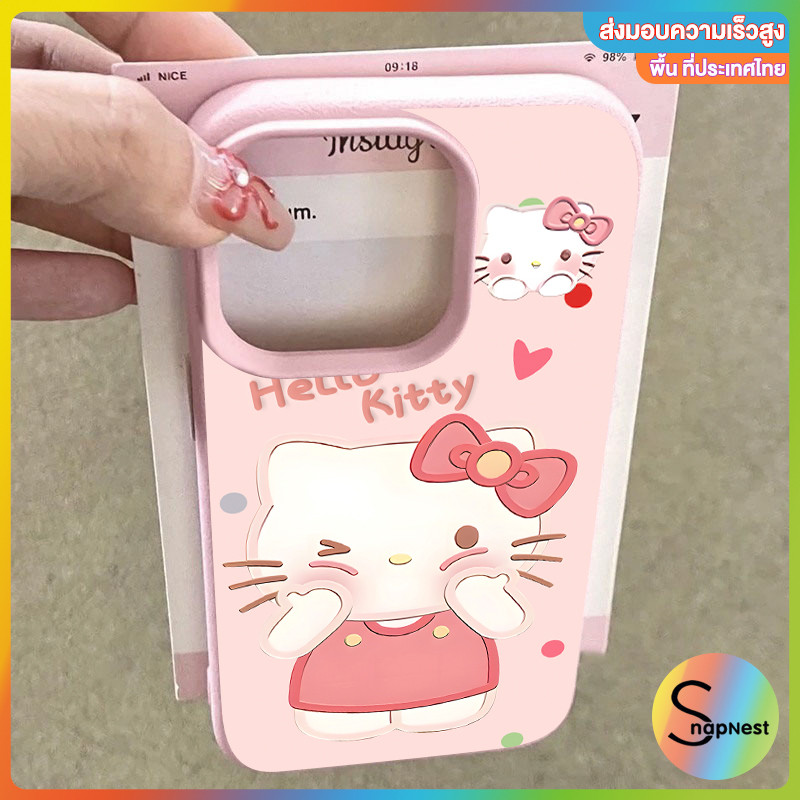 For iPhone เฮโล้คิตตี้ เนื้อสัมผัสของรอยหนัง 13 14 11 12 15 PRO MAX X XS MAX 16 Pro Max 15 14 Plus XR 7/8PLUS