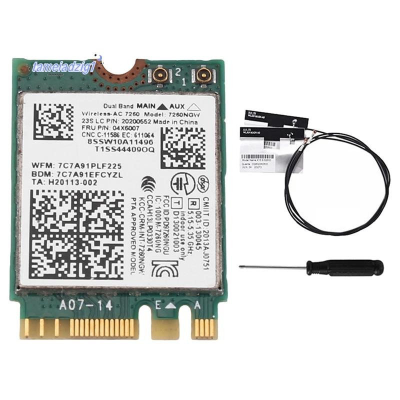 การ์ด WiFi 2.4G/5G + เสาอากาศ 04X6007 7260NGW 7260AC BT4.0 สําหรับ X250 X240 X240S X230S T440 W540 T