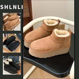 รองเท้าผ้าฝ้ายสำหรับผู้หญิงฤดูหนาว มีฟูกถักหนาและกันลื่น