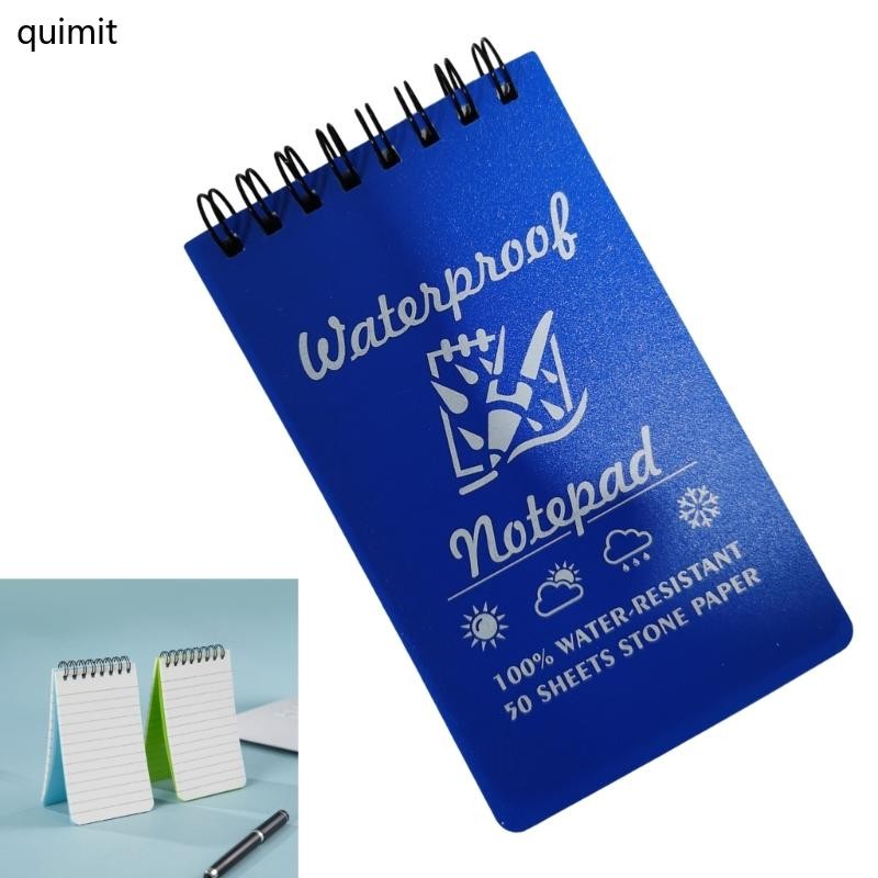 QUIM กระเป๋ากันน้ํา Notebook All Weather Spirals Notepad Field Note Pad เขียนฝน Notepad