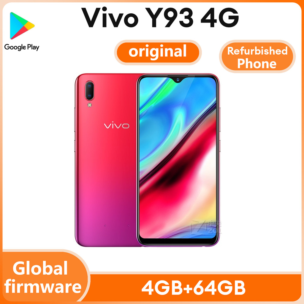 โทรศัพท์ตกแต่งใหม่ VIVO Y93 4G โทรศัพท์มือถือ Android 4G 98% ใหม่มือสอง Global Rom COD 6.2 นิ้ว 4GB 