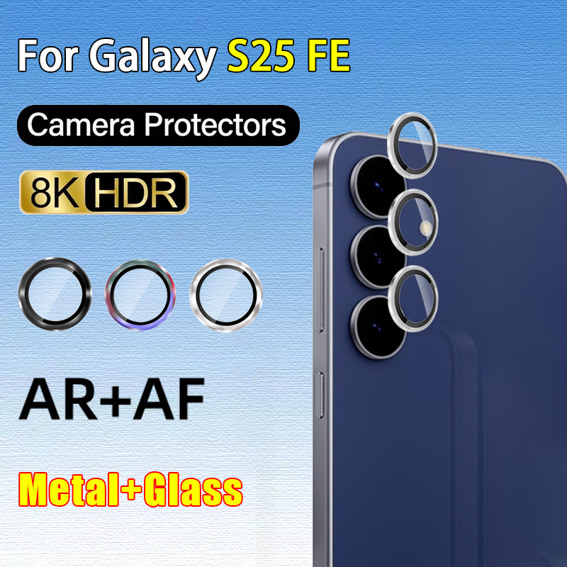 โลหะกล้องแหวนป้องกันสําหรับ Samsung Galaxy S25 FE GalaxyS25FE 5G 2025 แหวนโลหะป้องกันหน้าจอกระจกนิรภัยกล้องเลนส์ป้องกันฟิล์ม ราคา ถูกที่สุด ดีลบีเคเค
